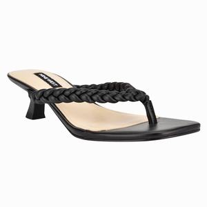 Nine West Meka Thong Heeled Sandals - Black - Ireland (NF4928613)